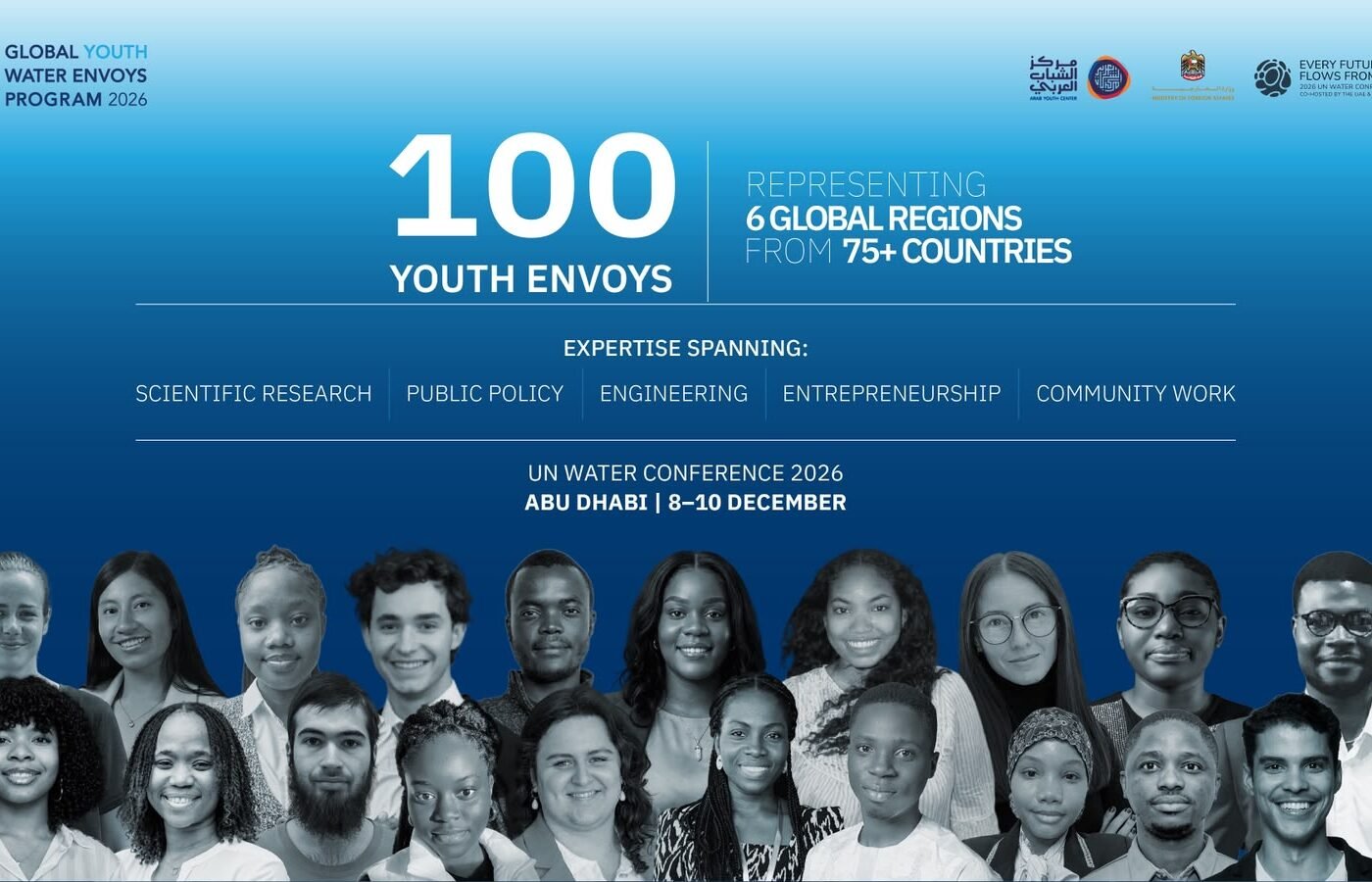 Arab Youth Center Selects 100 Global Youth Water Envoys from 75 Countries Ahead of 2026 UN Water Conference