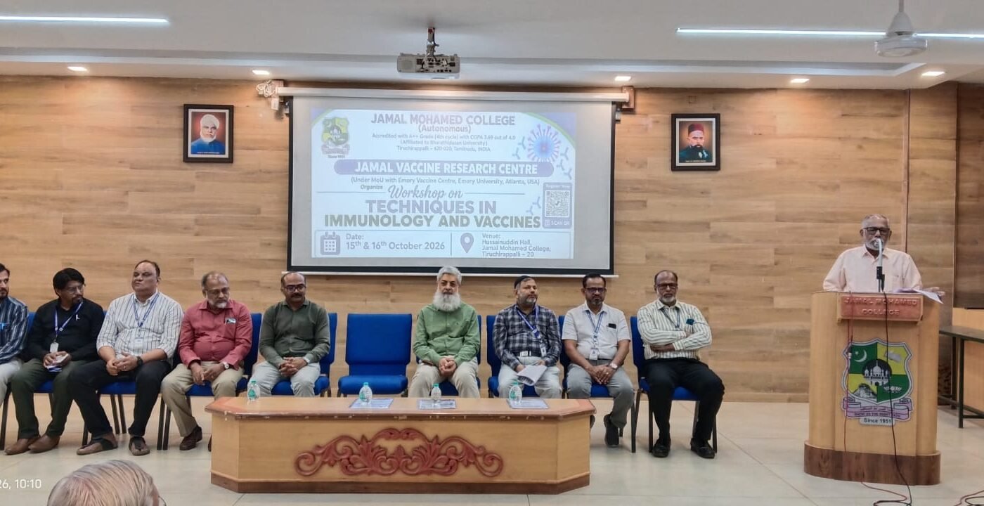 Jamal Vaccine Research Centre organised two-day workshop on “Techniques in Immunology and Vaccines” on 15 and 16 October 2026 on the college campus.