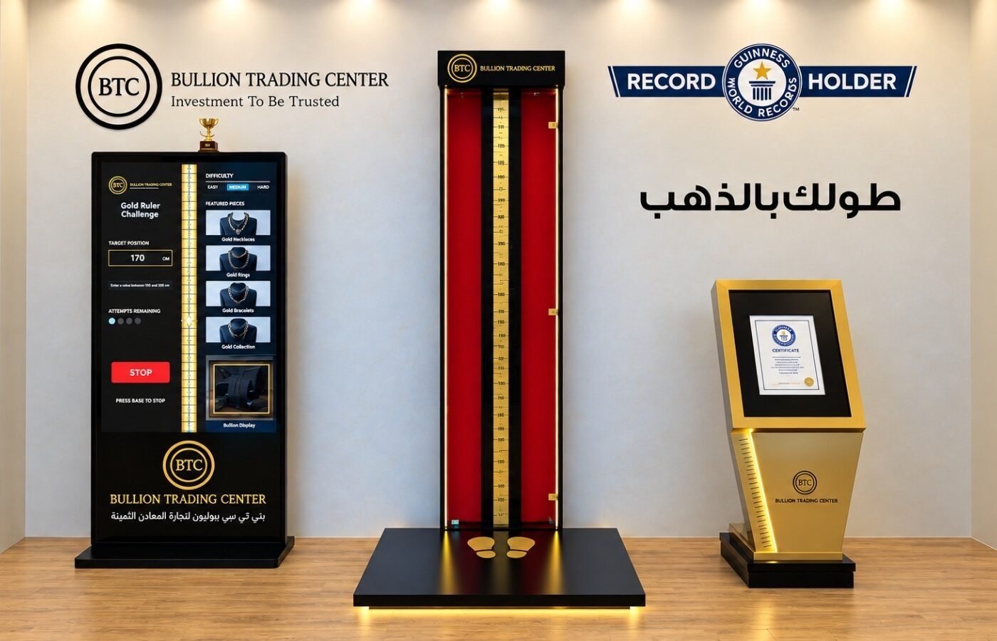 World’s Tallest Gold Bar Draws Crowds at Sharjah Jewellery Show with ‘Measure Your Height in Gold’ Experience